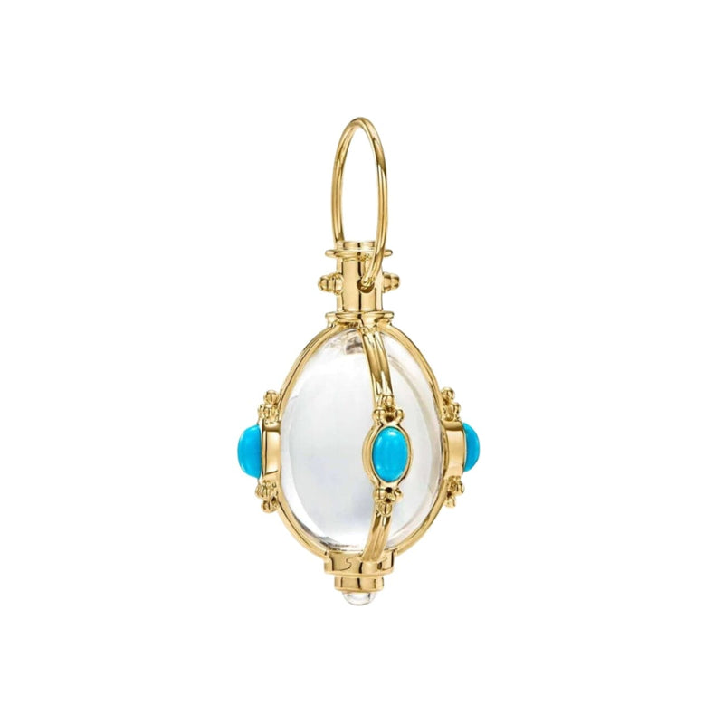 Temple St Clair Jewelry - Turquoise 18K Yellow Gold Amulet | Manfredi Jewels