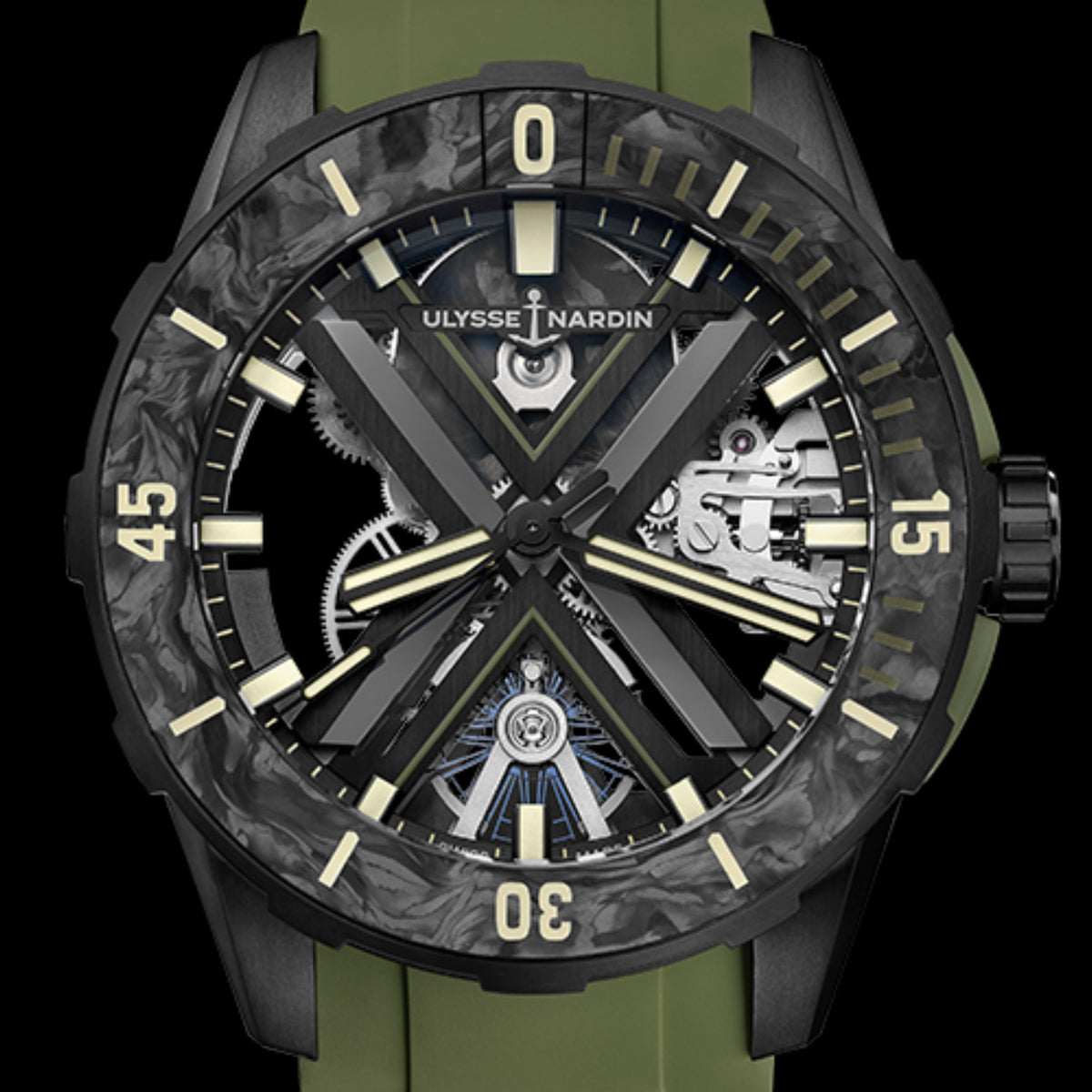 Ulysse Nardin New Watches - DIVER X SKELETON OPS 44MM BLACK DLC TITANIUM & CARBONIUM | Manfredi Jewels