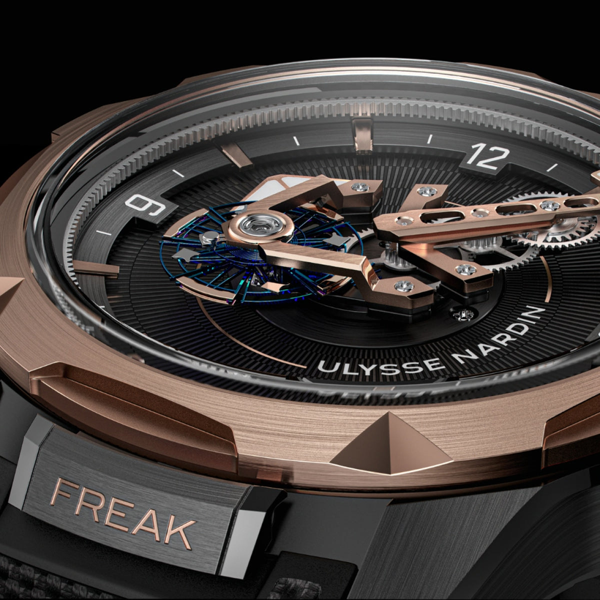 Ulysse Nardin New Watches - FREAK ONE 44MM BLACK DLC TITANIUM & ROSE GOLD | Manfredi Jewels