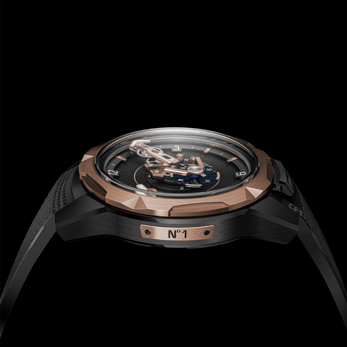 Ulysse Nardin New Watches - FREAK ONE 44MM BLACK DLC TITANIUM & ROSE GOLD | Manfredi Jewels