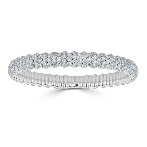 Zydo Italy Jewelry - Diamond Domed 18K White Gold Stretch Bracelet | Manfredi Jewels