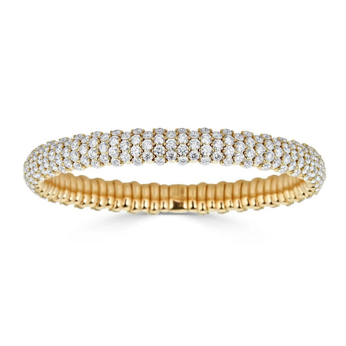 Zydo Italy Jewelry - Diamond Domed 18K Yellow Gold Stretch Bracelet | Manfredi Jewels