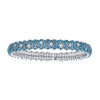 Zydo Italy Jewelry - Stretch 18K White Gold Blue Topaz & Diamond Bracelet | Manfredi Jewels