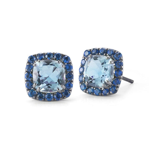 Dynamite blue topaz and sapphires earrings O1321NU4