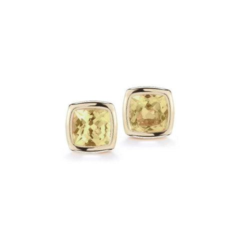 Gaia Stud Earrings with Citrine, 18K Yellow Gold