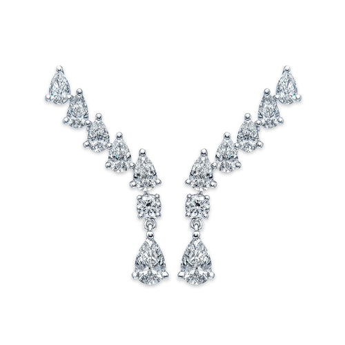 Aarzee Jewelry - 18K Climber with dangling pear shape earrings | Manfredi Jewels