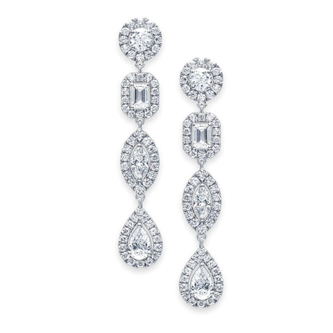 4 halo diamond various shapes earrings