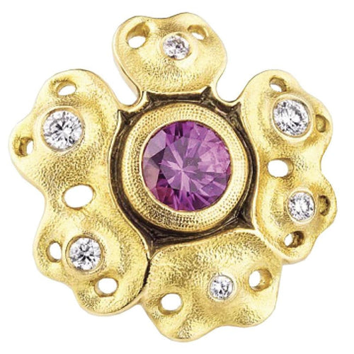 Alex Sepkus Jewelry - 18K YELLOW GOLD SAPPHIRE DIAMOND ROSETTE EARRINGS | Manfredi Jewels