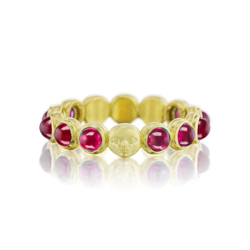 Anthony Lent Jewelry - 18KT Yellow Gold Cabochan Ruby Eternity Band | Manfredi Jewels