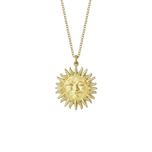 Anthony Lent Jewelry - 18KT Yellow Gold Small Sunface Pendant Necklace with Diamonds | Manfredi Jewels