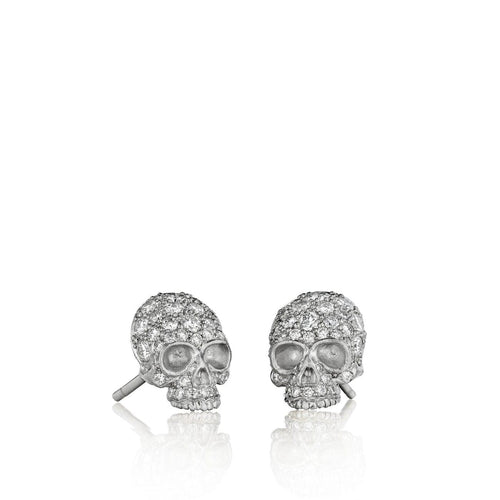 Anthony Lent Jewelry - Pavé Skull Studs | Manfredi Jewels