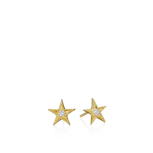Anthony Lent Jewelry - Tiny Five Point Star Stud Earrings | Manfredi Jewels