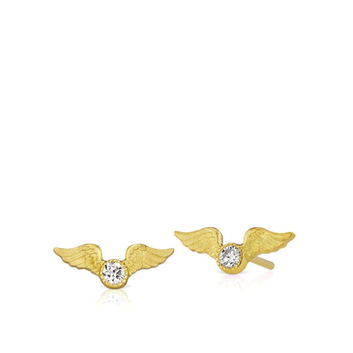 Anthony Lent Jewelry - Tiny Flying Diamond Stud Earrings | Manfredi Jewels