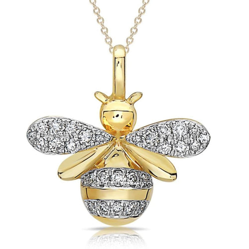 Asher Jewelry - 14KT YELLOW GOLD DIAMOND BEE PENDANT | Manfredi Jewels