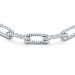 Beny Sofer Jewelry - 14KT WHITE GOLD DIAMOND PAVE PAPERCLIP BRACELET | Manfredi Jewels