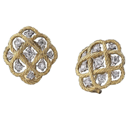 Buccellati Jewelry - Étoilée Button Earrings in 18k yellow and white gold | Manfredi Jewels