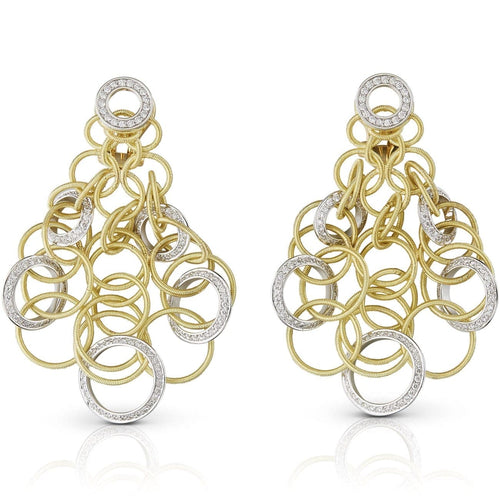 Buccellati Jewelry - Hawaii Pendant Earrings in 18k yellow and white gold set with diamonds | Manfredi Jewels