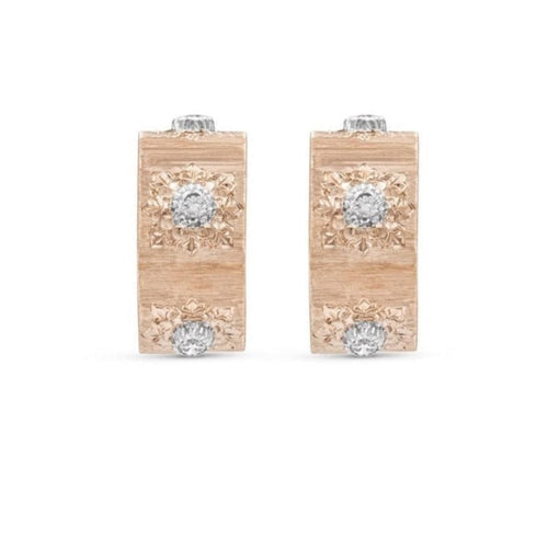 Buccellati Jewelry - Macri Classica 18K Rose & White Gold Set With Diamonds Earrings | Manfredi Jewels