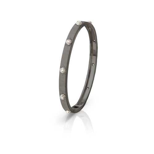 Buccellati Jewelry - Macri Classica Bangle Bracelet in DLC treatment and 18k white gold | Manfredi Jewels