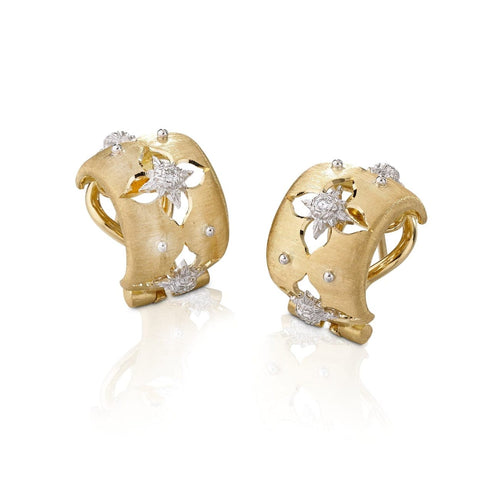 Buccellati Jewelry - Macri Giglio Hoop Earrings in 18k yellow and white gold | Manfredi Jewels
