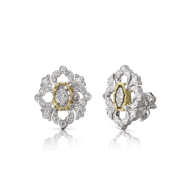 Buccellati Jewelry - Opera Full Pavé Button Earrings | Manfredi Jewels
