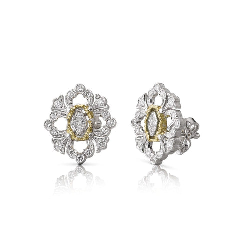 Opera Full Pavé Button Earrings