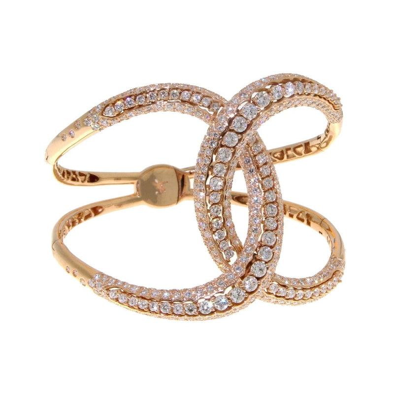 Casato Jewelry - Diamond interlocking loop bangle bracelet BRX129BT-P | Manfredi Jewels