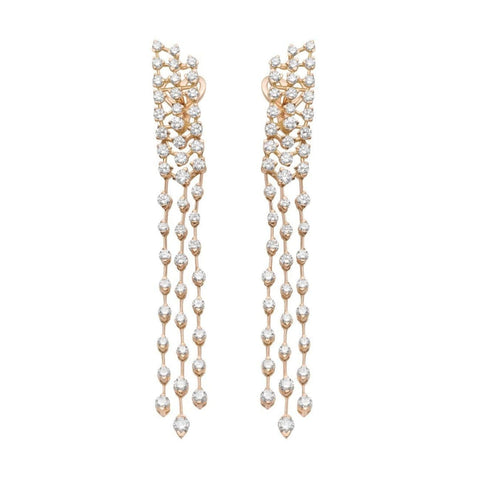 Casato Triple row diamond drop earrings