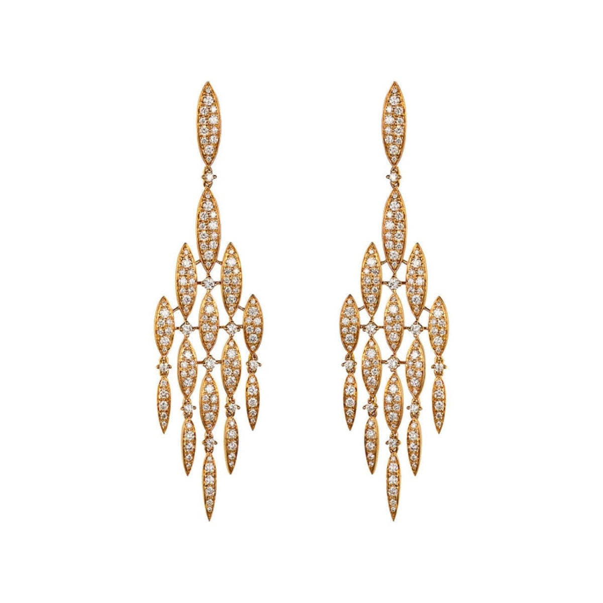 Casato Jewelry - Vie En Rose Dangling 4 rows Earrings | Manfredi Jewels