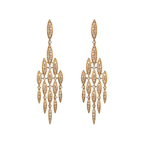 Vie En Rose Dangling 4 rows Earrings