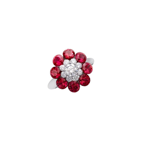 Chopard Jewelry - 18k White Gold Diamond & Ruby Magical Setting Ring | Manfredi Jewels