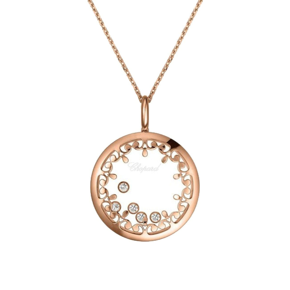 Chopard Jewelry - Chopard Happy Diamonds Rose Gold Diamond Pendant | Manfredi Jewels