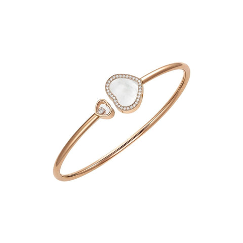HAPPY HEARTS BANGLE, ETHICAL ROSE GOLD, DIAMONDS, MOTHER-OF-PEARL