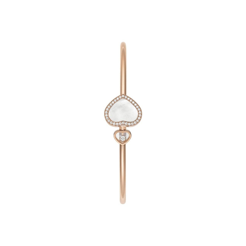 Chopard Jewelry - HAPPY HEARTS BANGLE ETHICAL ROSE GOLD DIAMONDS MOTHER - OF - PEARL | Manfredi Jewels