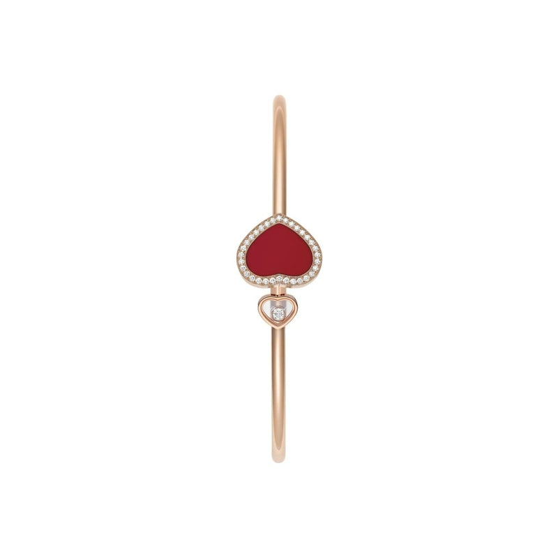 Chopard Jewelry - HAPPY HEARTS BANGLE ETHICAL ROSE GOLD DIAMONDS RED STONE | Manfredi Jewels