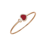 Chopard Jewelry - HAPPY HEARTS BANGLE ETHICAL ROSE GOLD DIAMONDS RED STONE | Manfredi Jewels