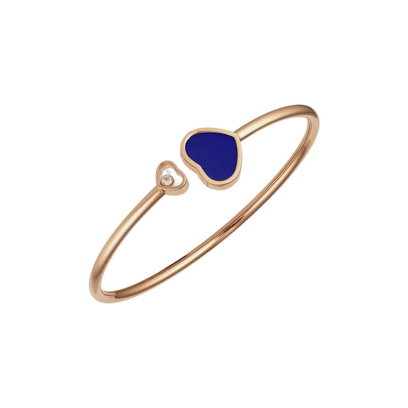 Chopard Jewelry - HAPPY HEARTS BANGLE ROSE GOLD DIAMOND BLUE STONE | Manfredi Jewels