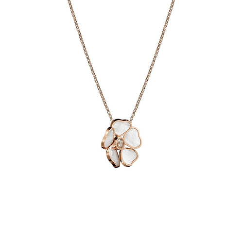 Chopard Jewelry - HAPPY HEARTS FLOWERS PENDANT ROSE GOLD DIAMOND | Manfredi Jewels