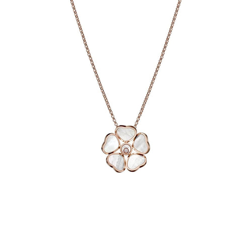 Chopard Jewelry - HAPPY HEARTS FLOWERS PENDANT ROSE GOLD DIAMOND | Manfredi Jewels