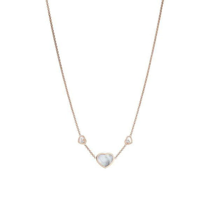 Chopard Jewelry - HAPPY HEARTS NECKLACE ETHICAL ROSE GOLD DIAMONDS MOTHER-OF-PEARL | Manfredi Jewels