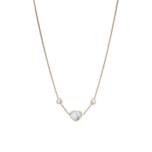 Chopard Jewelry - HAPPY HEARTS NECKLACE ETHICAL ROSE GOLD DIAMONDS MOTHER - OF - PEARL | Manfredi Jewels