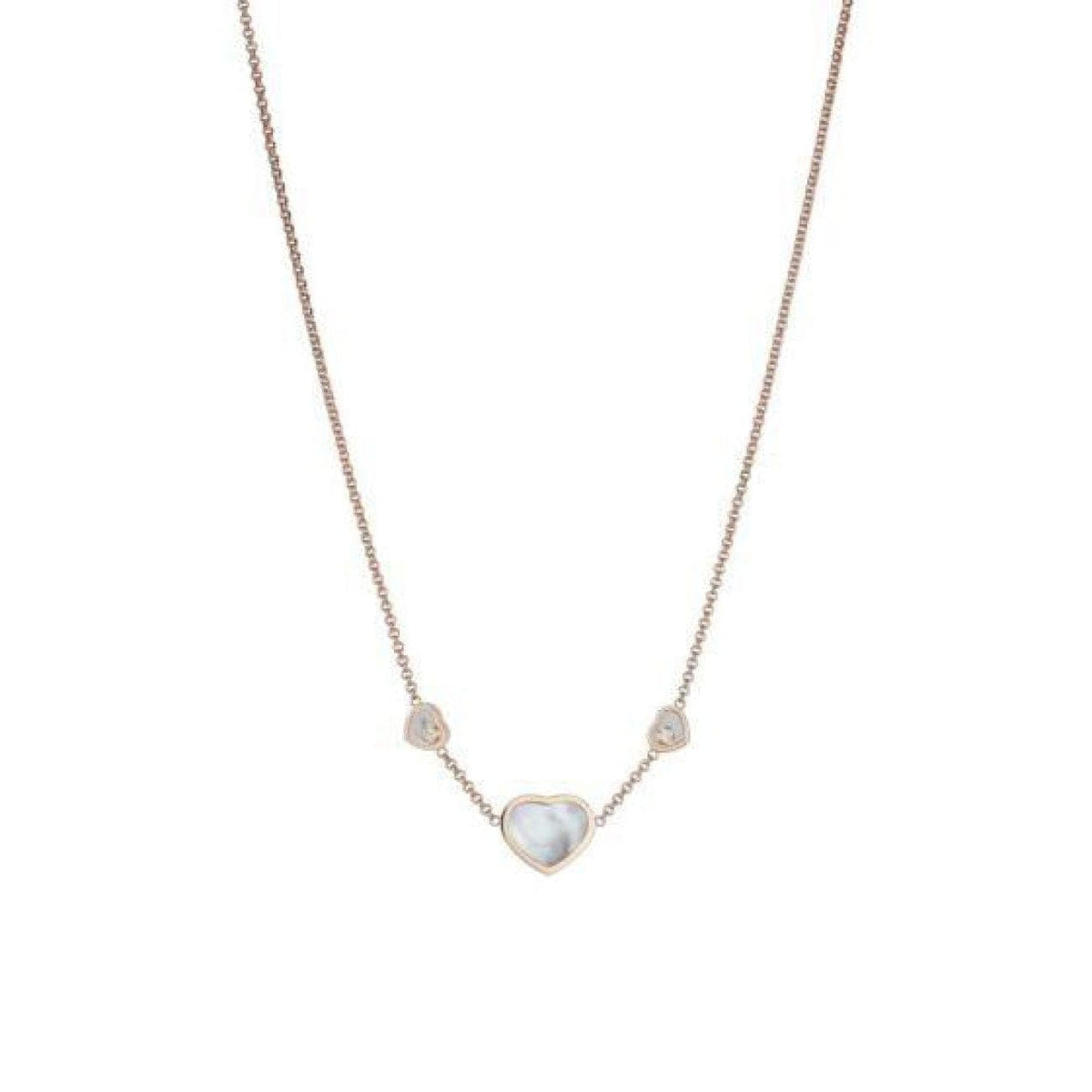 Chopard Jewelry - HAPPY HEARTS NECKLACE ROSE GOLD DIAMONDS MOTHER-OF-PEARL | Manfredi Jewels