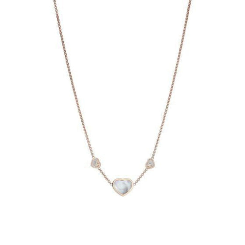 Chopard Jewelry - HAPPY HEARTS NECKLACE ROSE GOLD DIAMONDS MOTHER - OF - PEARL | Manfredi Jewels