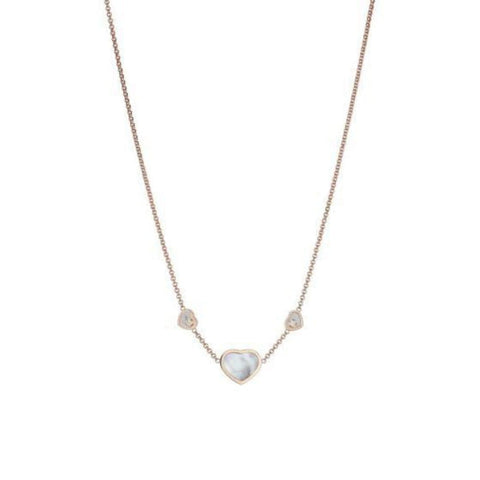 HAPPY HEARTS NECKLACE, ROSE GOLD, DIAMONDS, MOTHER-OF-PEARL
