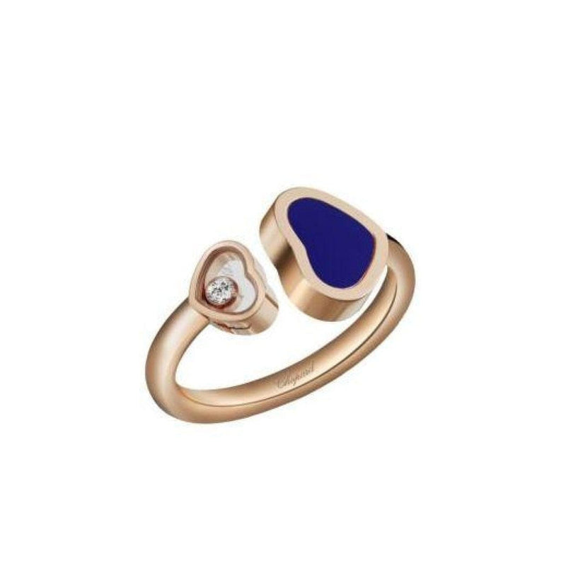 Chopard Jewelry - HAPPY HEARTS RING ROSE GOLD DIAMOND BLUE STONE | Manfredi Jewels