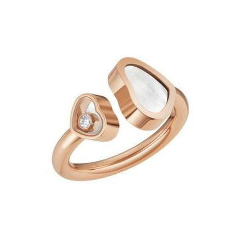 HAPPY HEARTS RING, ROSE GOLD, DIAMOND, MOTHER-OF-PEARL