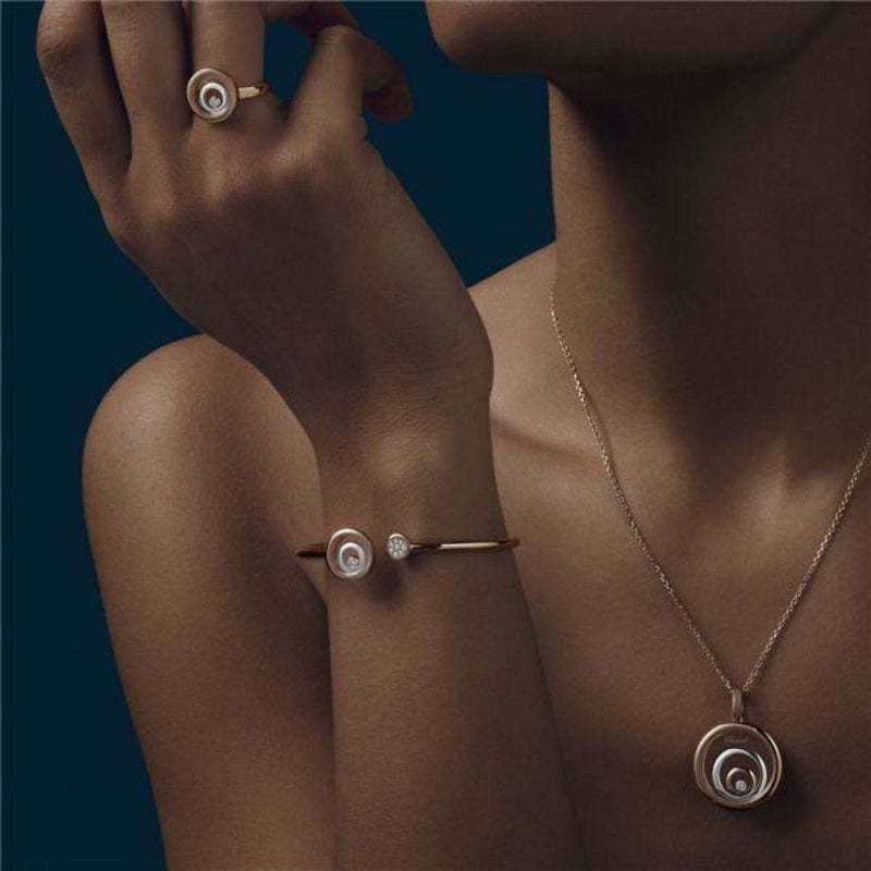 Chopard Jewelry - HAPPY SPIRIT BANGLE ROSE GOLD WHITE DIAMONDS | Manfredi Jewels