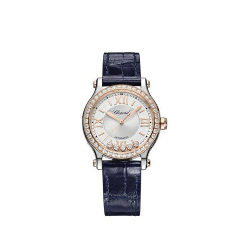 Chopard Watches - HAPPY SPORT 33 MM AUTOMATIC ETHICAL ROSE GOLD STAINLESS STEEL DIAMONDS | Manfredi Jewels