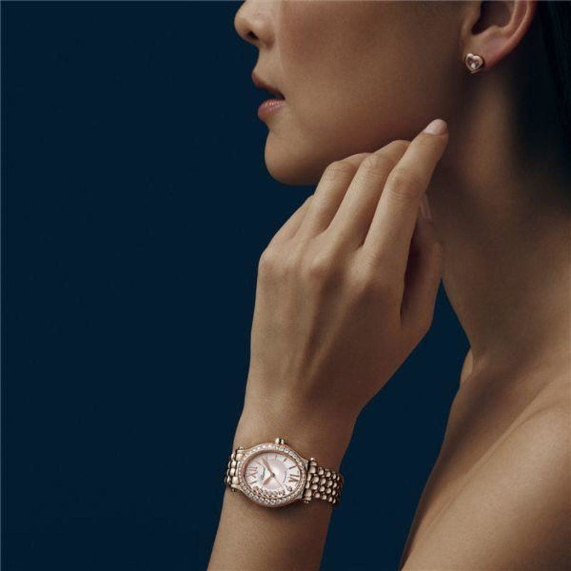 Chopard Watches - Happy Sport Oval 18K Rose Gold And Diamonds | Manfredi Jewels