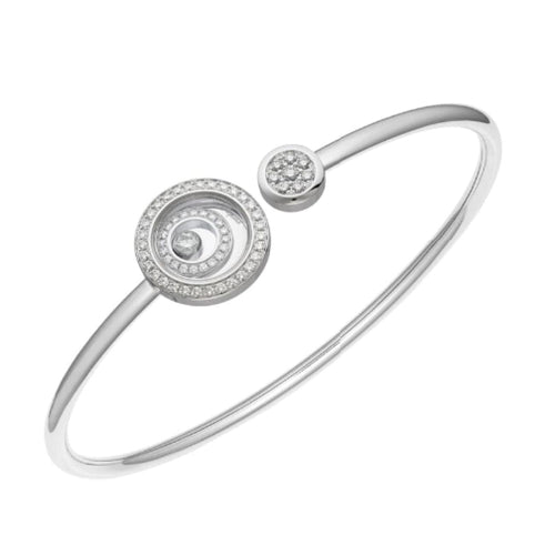 Chopard Jewelry - WHITE GOLD HAPPY SPIRIT BANGLE WITH DIAMONDS | Manfredi Jewels